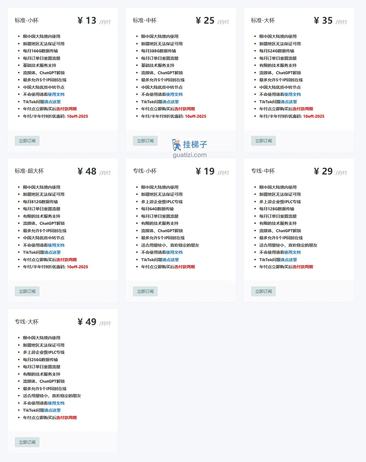GieGieCloud 机场月付价格表 GieGieCloud 机场月付价格表